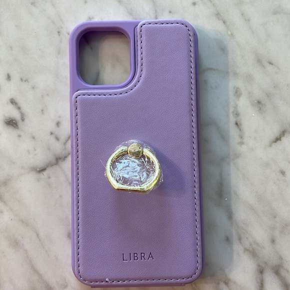 Libra lilac colored iPhone 12 Pro case, holds multiple cards, w/ kickstand - Picture 2 of 5